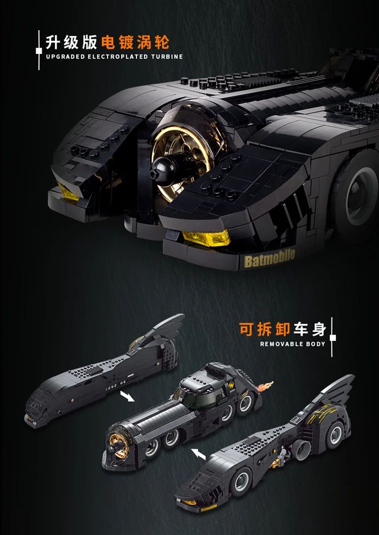 Конечной Бэтмобиль совместим с лего Moc-15506 Бэтмен Автомобиль техника выпуклые блоки DC Супер Герои развивающие игрушки подарки