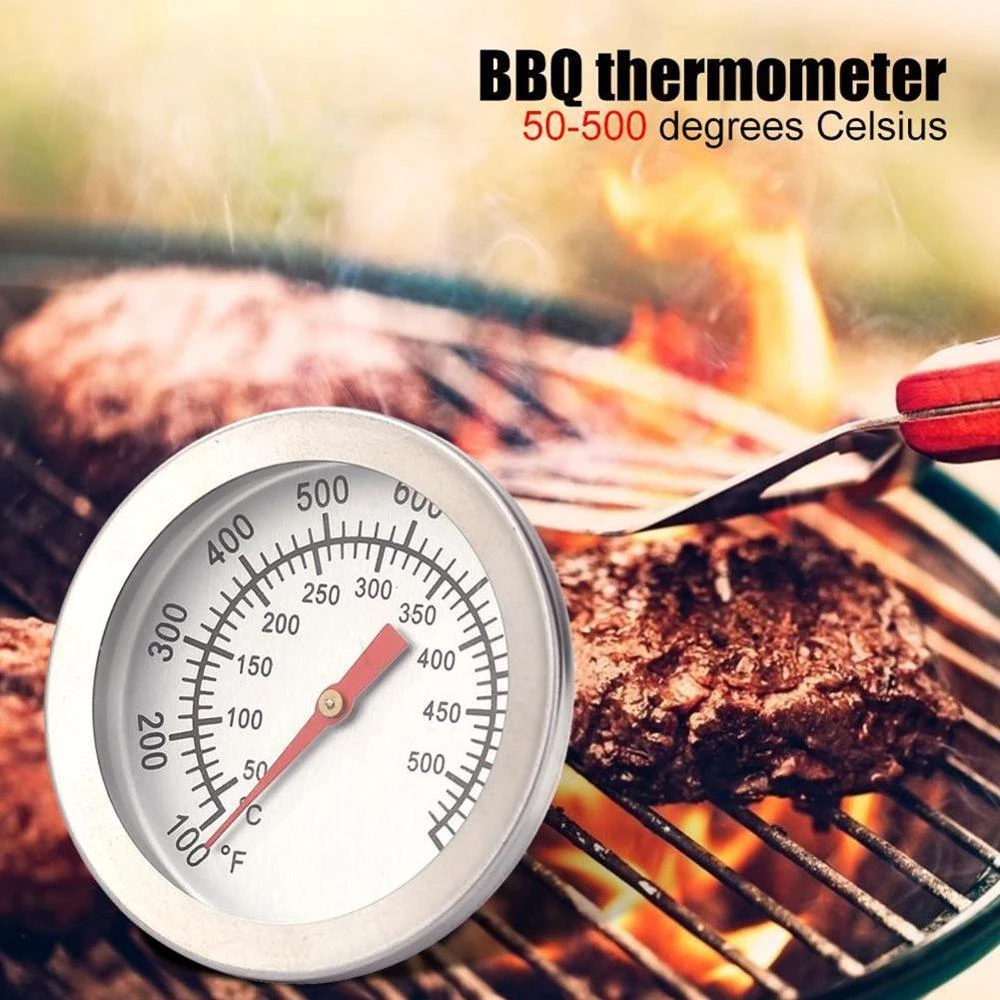 50500 Celsius Degree Steel Barbecue Thermometer Bbq Smoker Grill Temperature Gauge Oven