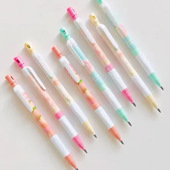 

4 pcs/1 lot Kawaii Lovely peach Mechanical Pencils School Office Supply Student Stationery Kids Gift Automatic Pencil