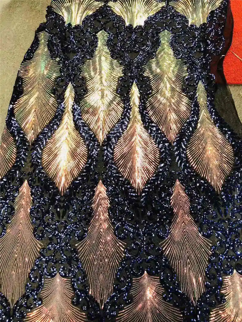 Предложение фабрики нигерийские кружева с блестками ткань высокого качества африканский тюль кружева с пайетками для вечерних платьев Win226n - Цвет: as color
