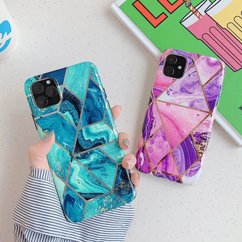 N1986N чехол с мраморным покрытием для iPhone 11 Pro Max X XR Xs Max Роскошный чехол для телефона для iPhone 6 6s 7 8 Plus модный IMD полный Чехол