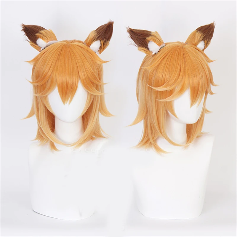 Аниме Sewayaki Kitsune no Senko-san короткие синтетические волосы парик+ лисички уши косплей костюм реквизит вечерние украшения для женщин