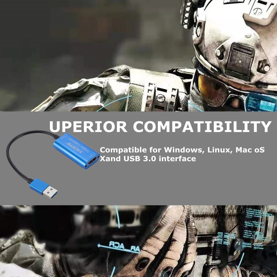 GRWIBEOU 비디오 캡처 카드, USB 3.0, 4K HDMI 호환 비디오 게임 그래버 레코드, PS4 캠코더 스위치 라이브 방송 카메라용