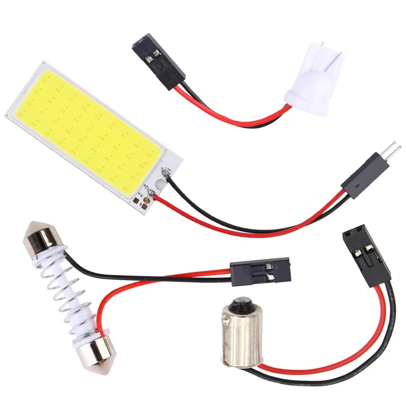 Большая рекламная акция T10 COB 12 24 36 48SMD Festoon Dome BA9S 3 адаптер Светодиодный светильник панели салона автомобиля чтения карты парковки лампы DC12V - Испускаемый цвет: 36LED