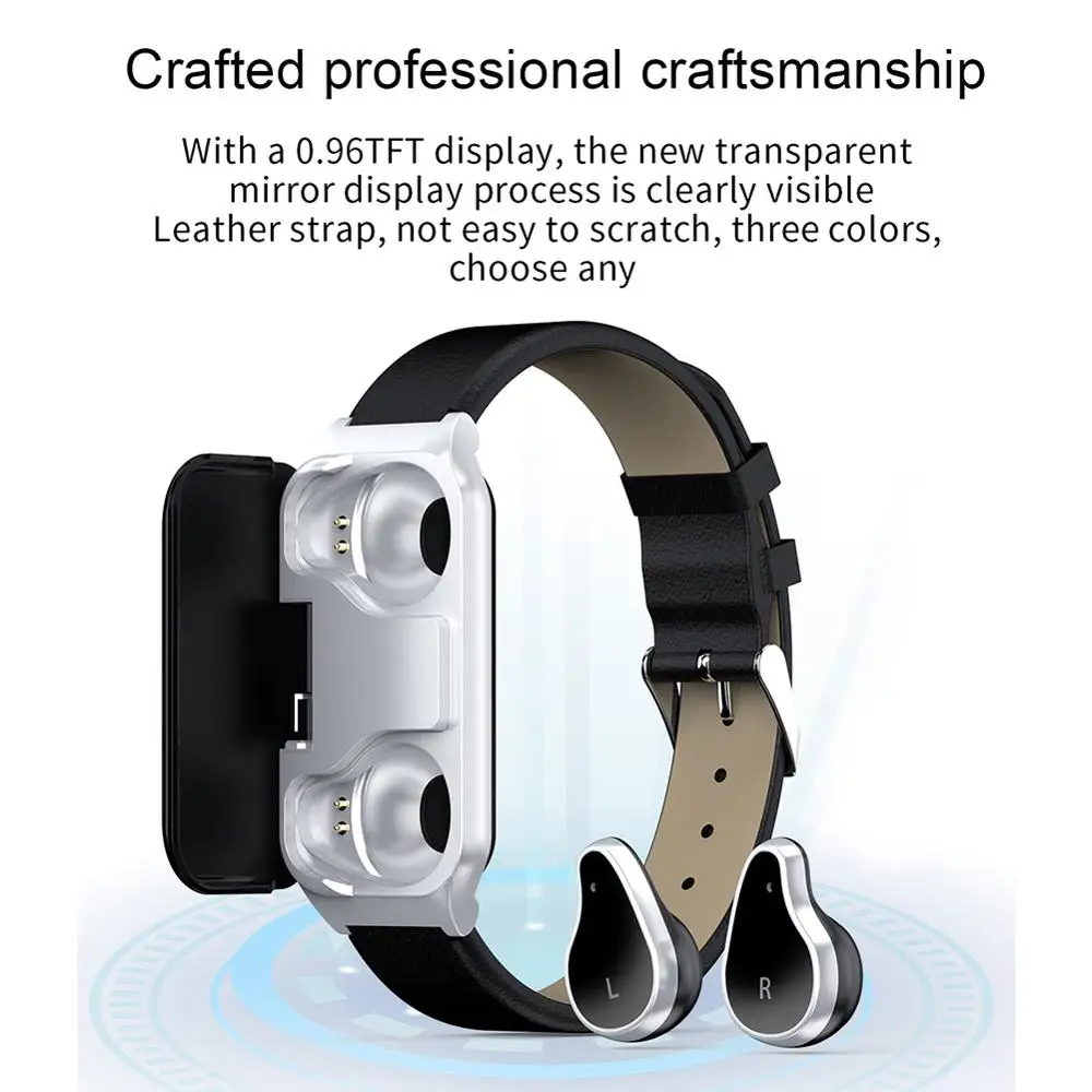 L818TWS Binaural Talking Headset Heart Rate Blood Pressure Measurement Step Exercise Message Remind Smart Bracelet