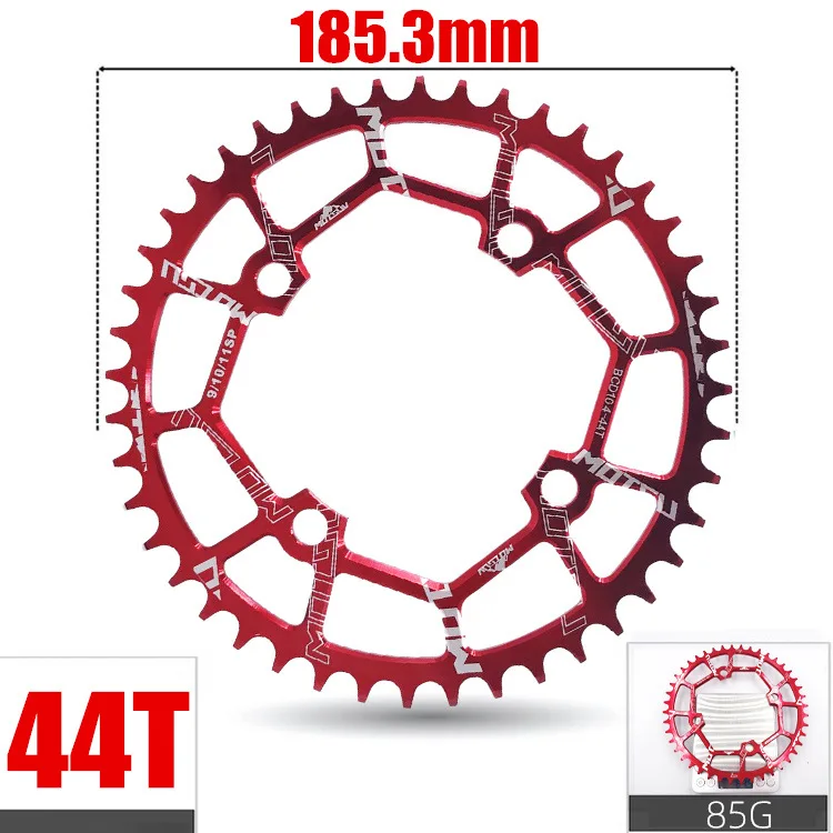 44T Red MOTSUV 104BCD 44T 46T 48T 50T 52T MTB дорожный велосипед узкая широкая Звездочка кривошипная передняя часть колеса свободного хода - Цвет: 44T Red