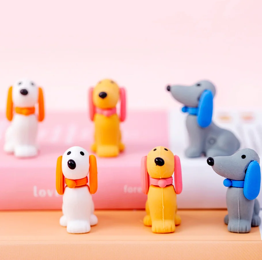 2 шт собачий щенок резиновый ластик для карандаша канцелярские товары школы