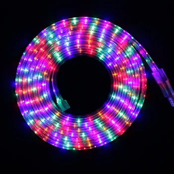 

RGB 3014 LED Strip AC220V 5M-25M Colorful LED Tape Light Waterproof Outdoor Garden neon Light + EU plug Controller 8 Modes