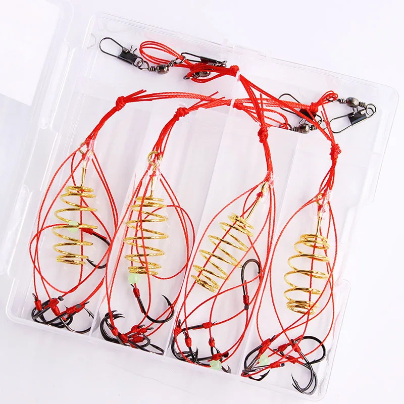 4pcs High Carbon Fishing Hooks Carp Spherical Feeder Bomb Proof Hanging Explosion  Hook Tool Spring Anti-winding Explosion Hook - AliExpress