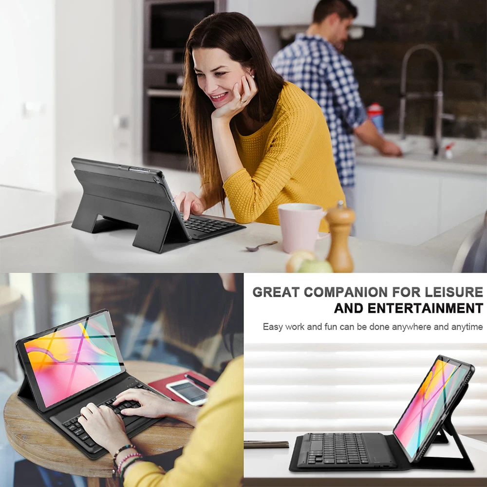 Чехол с американской клавиатурой для samsung Galaxy Tab A 10,1 T510 T515, чехол для планшета, чехол-книжка из искусственной кожи, чехол-подставка со съемной клавиатурой, чехол