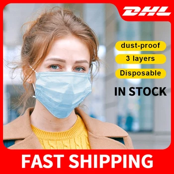 

Masks Disposable Anti-Pollution 3-Layer Mask Dust Mouth Cover Face Mask Dust Filter Safety Earloops Mask DHL Fast delivery