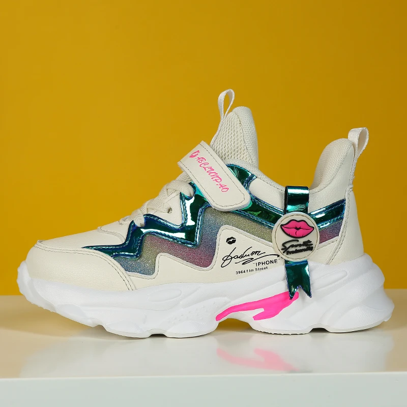 

Spring 2020 Girls School Shoes Pink Beige Children Flats Sneakers Brand Big Girls Gym Sneakers Fashion Kids Girls Running Shoes