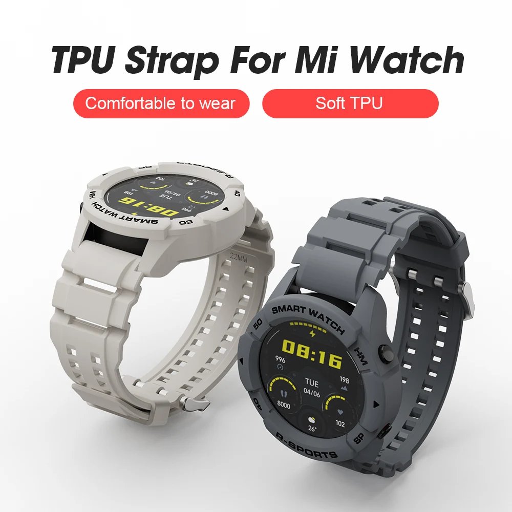 

Новинка 2021, ТПУ ремешок SIKAI для Xiaomi Mi Watch, цветная спортивная версия, защитный чехол из ТПУ, аксессуары для корпуса