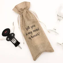 50 шт./лот вечерние принадлежности Мешковина чехол для бутылки вина Свадьба День рождения вина сумки для хозяйки подарки работника Подарочный пакет вина