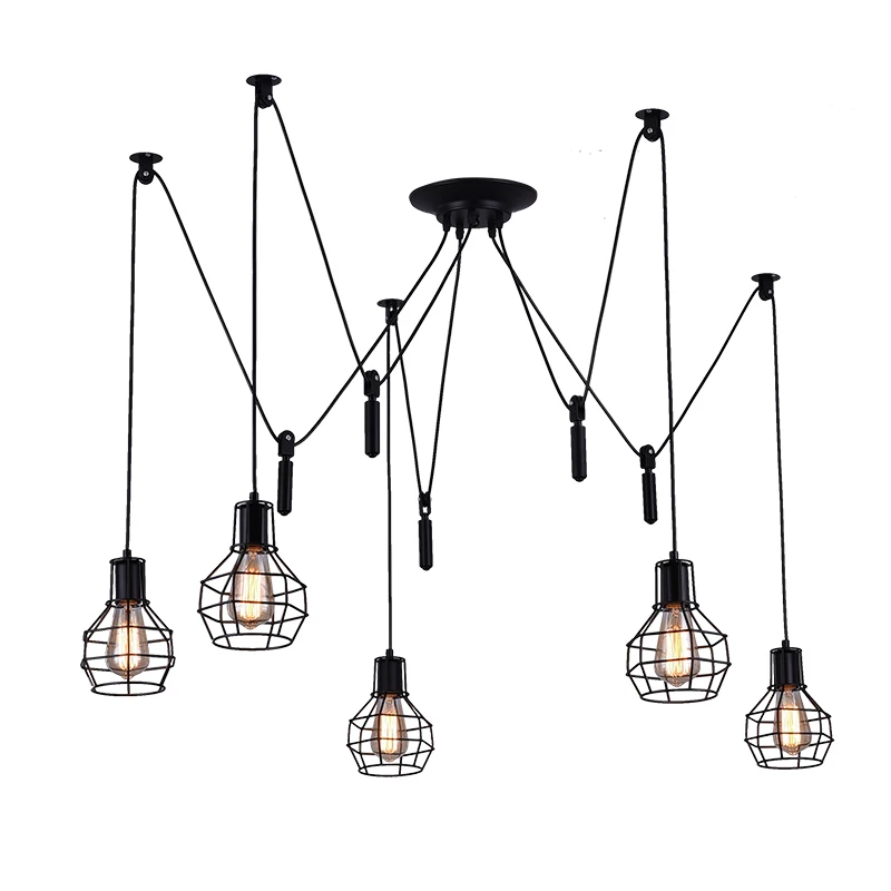 

Винтажная люстра в стиле лофт для магазина одежды, Скандинавская индивидуальная офисная лампа-паук для гостиной, бара, кабинета