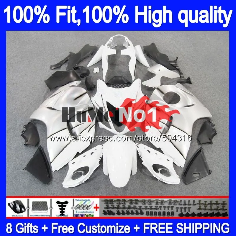 Инъекции для SUZUKI GSXR-1300 GSXR 1300 Hayabusa 30MC. 25 GSXR1300 2008 2013 08 13, 14, 15, 16 лет обтекатель белого и черного цвета