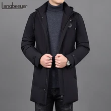 Толстые зимние модные брендовые куртки, мужские парки с капюшоном, уличная Корейская стеганая куртка, пуховые пальто, мужская одежда