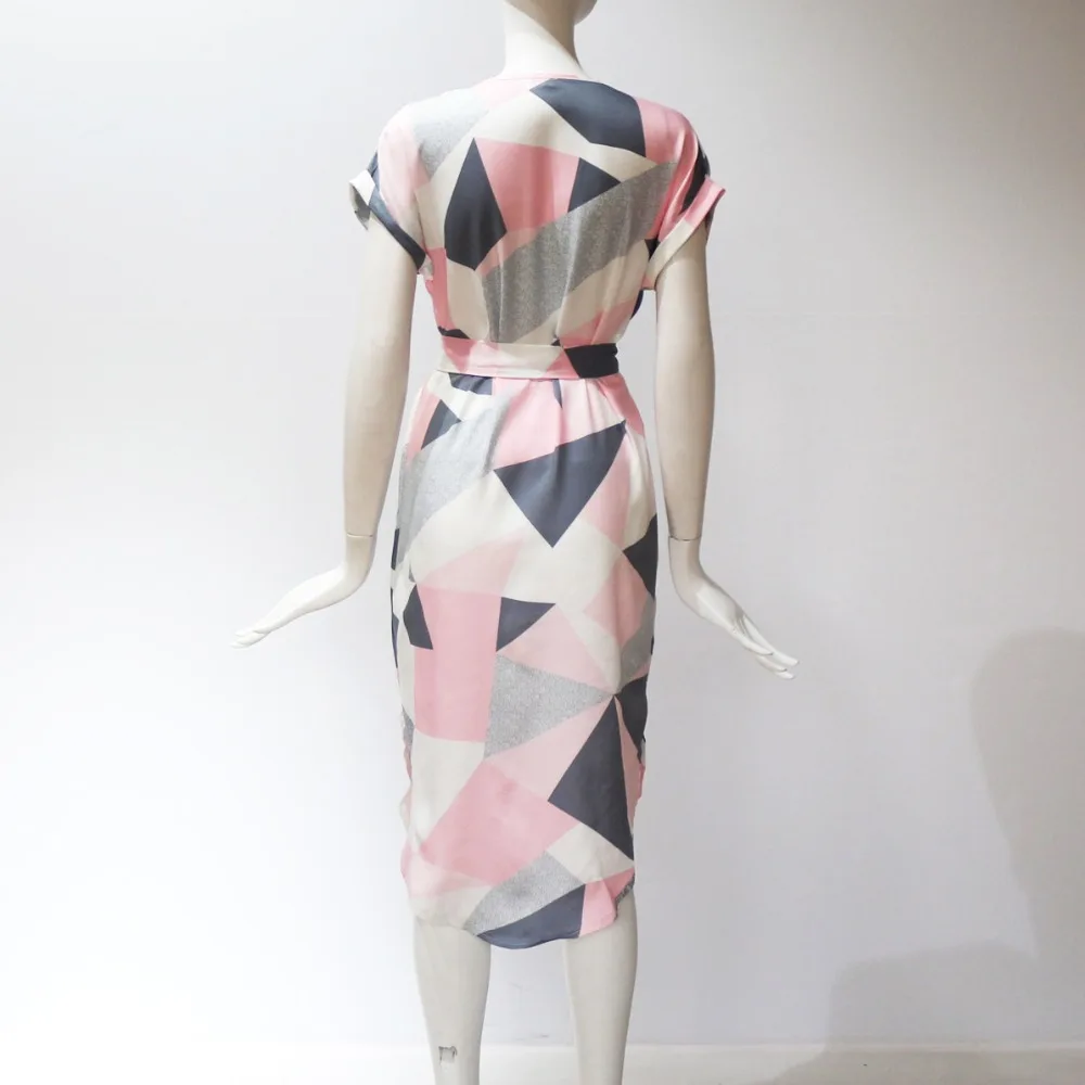 Хит, женские вечерние платья миди с геометрическим принтом, летнее пляжное платье в стиле бохо, свободное платье с рукавами летучая мышь, Vestidos размера плюс, WL84