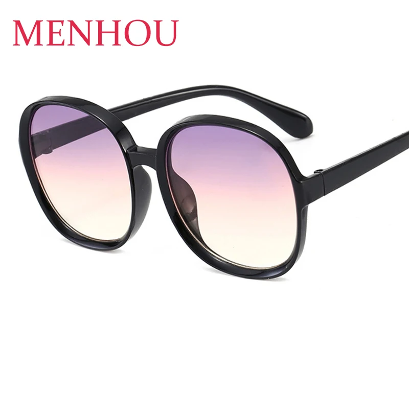 luxury round sunglasses woman Oversized female glasses gradient