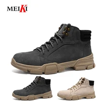 MEIKI/ Мужская модная обувь; мужские кроссовки из натуральной кожи с граффити; стильные высокие кроссовки на шнуровке; мужская обувь