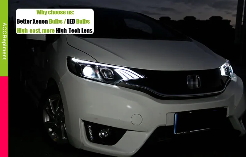 Автомобильный Стайлинг головной светильник в сборе для Honda fit головной светильник s- fit Head leam светодиодный угол глаза h7 ксеноновый передний светильник