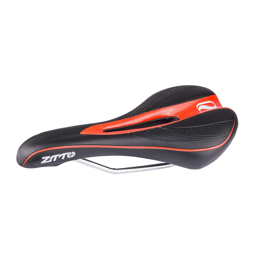 Black and Red ZTTO мягкое сиденье для горного велосипеда, облегчающее боль, утолщенное, из искусственной кожи, удобное седло для велосипеда, запчасти для велосипеда - Цвет: Black and Red