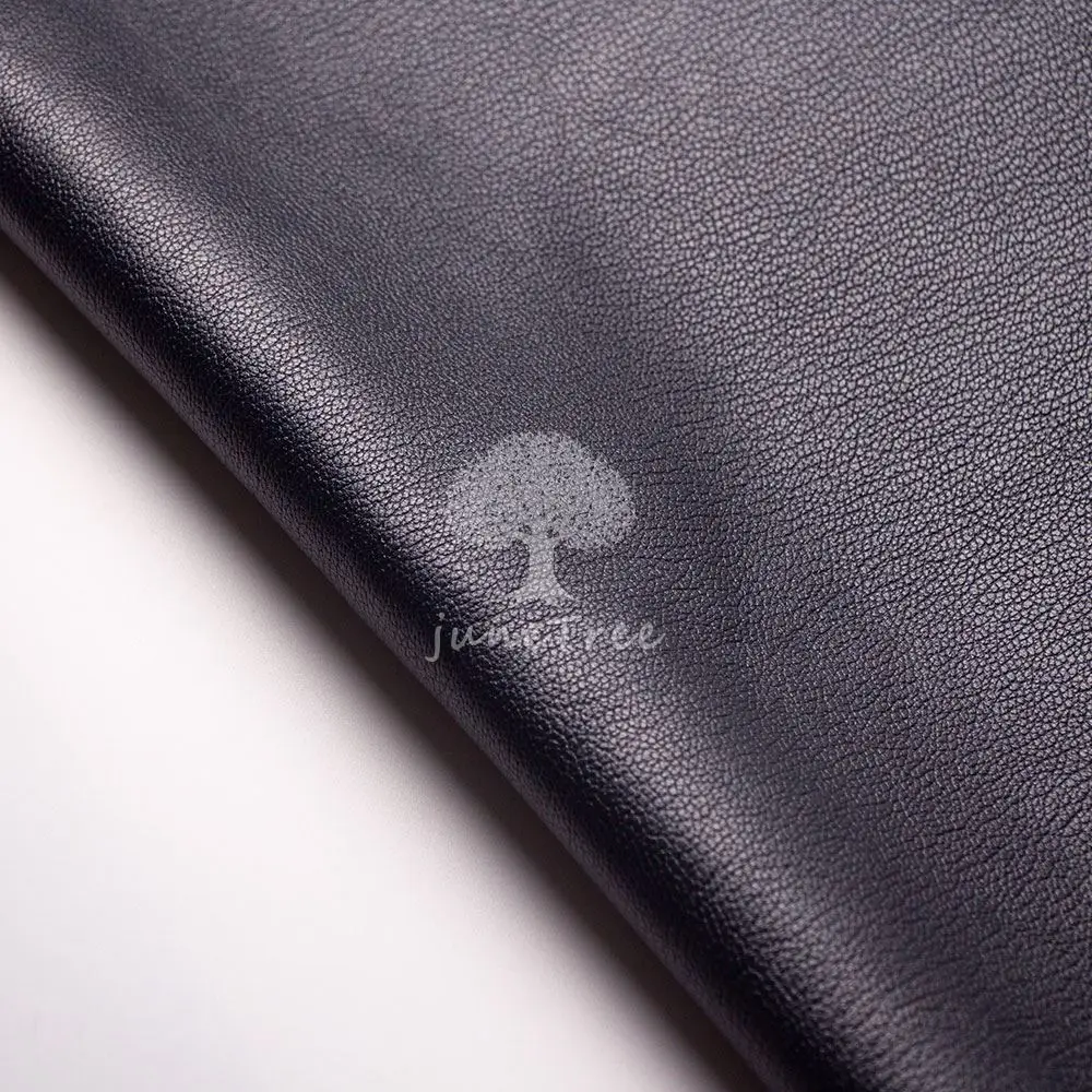 Junetree veg. tanned goat skin leather Genuine leather for craft shoe clothes bag thick 1.0-1.3mm black leather fabric leather material handmade leather