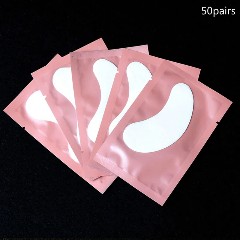 Pink-50pairs 50 пар/упак. увлажняющие наклейки для кончиков глаз обертывания подушечки для ухода за глазами новые бумажные патчи под накладки для глаз ресницы под глазные гель-патчи - Цвет: Pink-50pairs