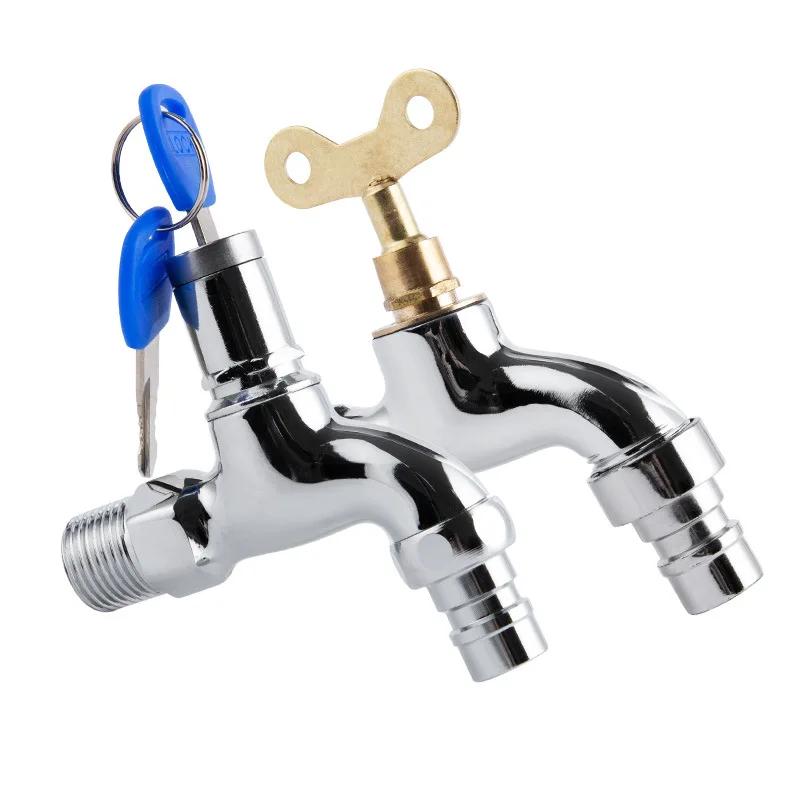 

High Quality Anti-theft Sink Faucet With Lock Key Single Handle Lockable Household Washing Water Tap DropShipping For Outdoor