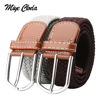 

Casual ladies belt fashion multicolor versatile elastic pin buckle belt men stretch woven canvas belt
