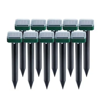 

10 Pack Outdoor Solar Ultrasonic Vibration Pest Repeller Snake Repeller for Lawn Garden Courtyard Farm