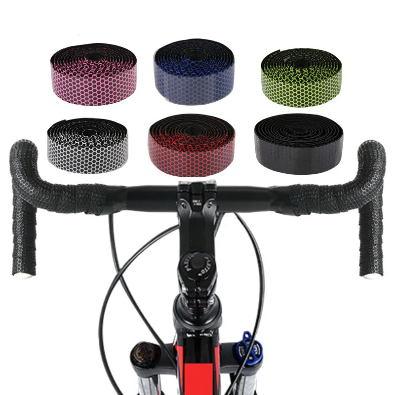 2pcs Sponge Road Bike Bicycle Handlebar Tape Camouflagebelt Cycling Handle Belt Cork Wrap With