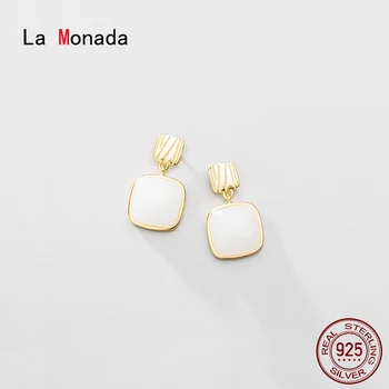 

La Monada Women Stud Earrings Korean 925 Sterling Silver Earrings For Women Jewelry Hanging Square Women's Earrings Stylish