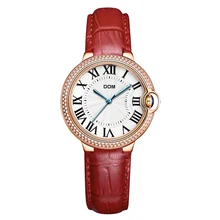 

DOM Leather Watches Women Fashion Luxury Brand Watches Elegant girl new Quartz Crystal Clock Ladies Dress Wristwatches G-1068