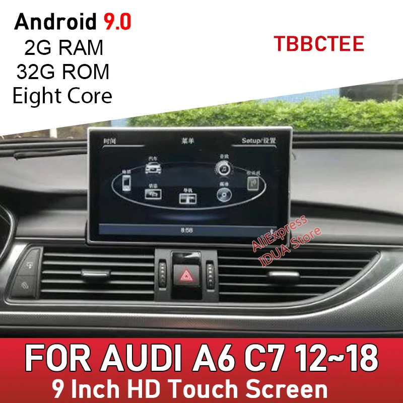 Android 9.0 8 Core 2+32GB Car Multimedia Player For Audi A6 C7 2012~2018 MMI 2G 3G RMC Auto GPS Navigation Touch Screen