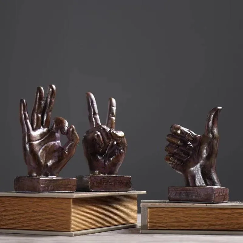 Thumbs-up Version OK Hand Signal смола статуя креативный бар KTV настенные завесы домашняя статуя настольное украшение ремесло X3309