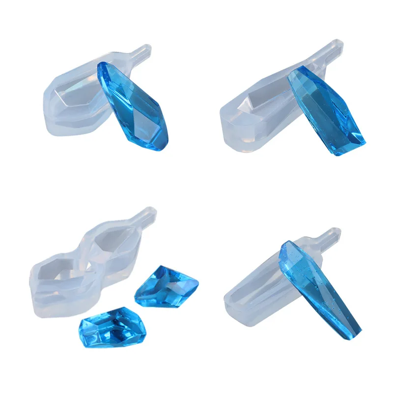 

4pcs/set Diy Crystal Epoxy Mold Handmade Jewelry Stone Pendant Pendant Earrings Mold Silicone Mold