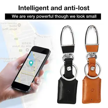 

Hot Sale Key Finder Smart Tracker Anti-lost Geniune Leather Bluetooth Key Locator Keychain For Unisex High Quality