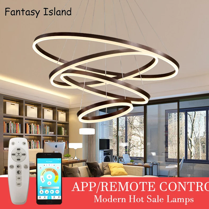 

20 40 60 80 100cm Rings Modern LED Ceiling Lights Living Dining room Kitchen Lustre Led Hanging Ceiling Lamp Lighting Fixtures