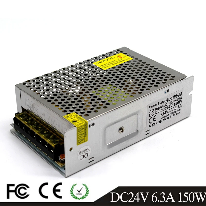 Маленький размер DC24V выключатель питания 6.3A 150 Вт трансформаторы 110 В 220 AC-DC 24