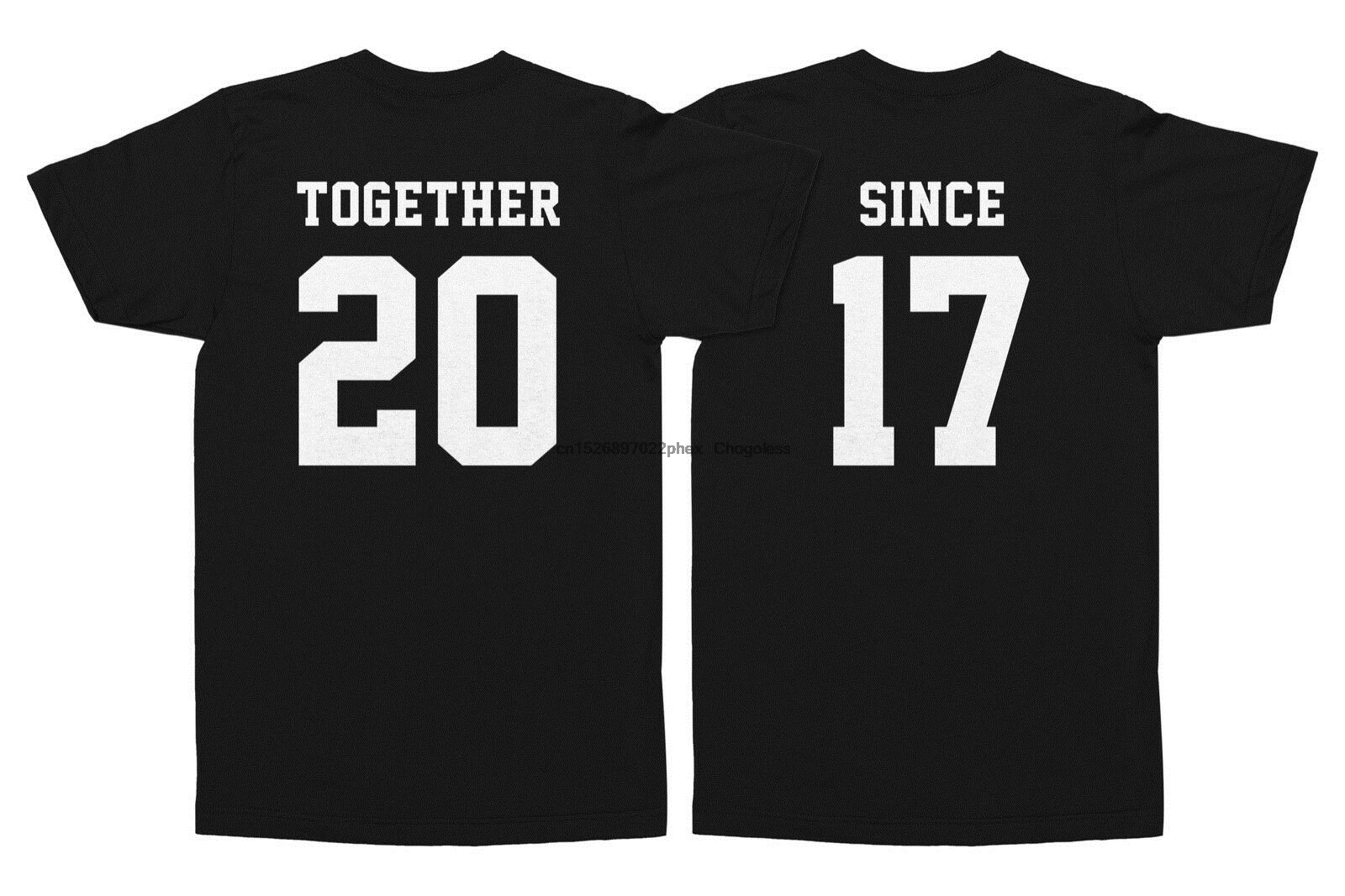 Together Since 2017 T-shirt Matching Couple Valentines Day Gift Set 2016 2015 |