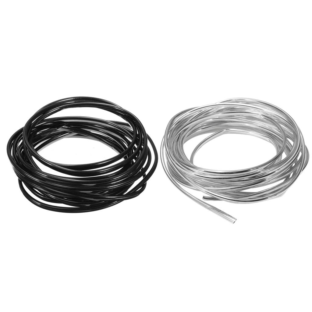 6M Car Door Edge Guards Edge Trim Rubber Seal Protector Car Protection Door Edge Insulation Silver - 2 Pack