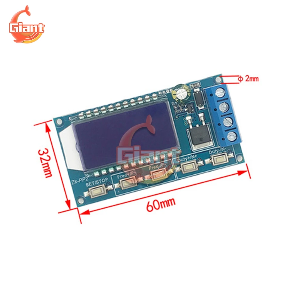 Signal Generator 8A Driver 1-Channel 1Hz-150KHz Dual Mode LCD PWM Pulse Frequency Duty Cycle Adjustable Module For Motor/Lamp