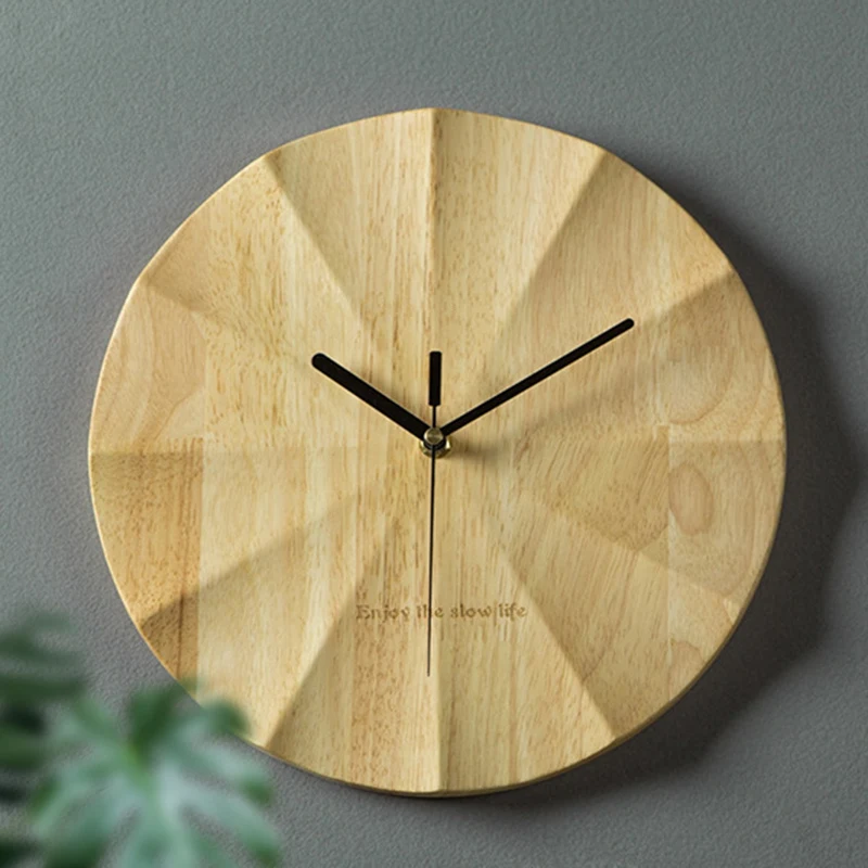 Retro Simple Wood Wall Clock Nordic Living Room Decorated Bedroom Creative Modern Mute Clock Art Modern Clocks Home Decor