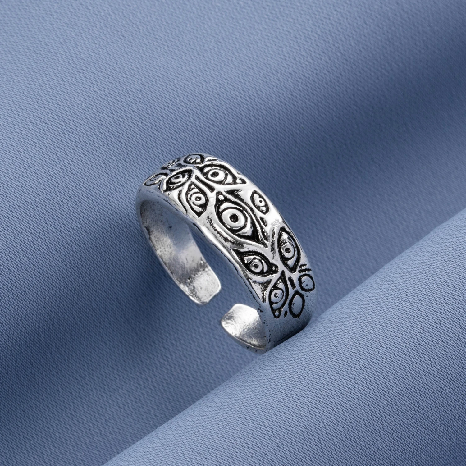 FNIO Vintage Punk Carved Eyes Mens Ring Finger Jewelry Hip Hop Rock Culture Ring Unisex Women Male Party Metal Rings Accessories finger jewelry