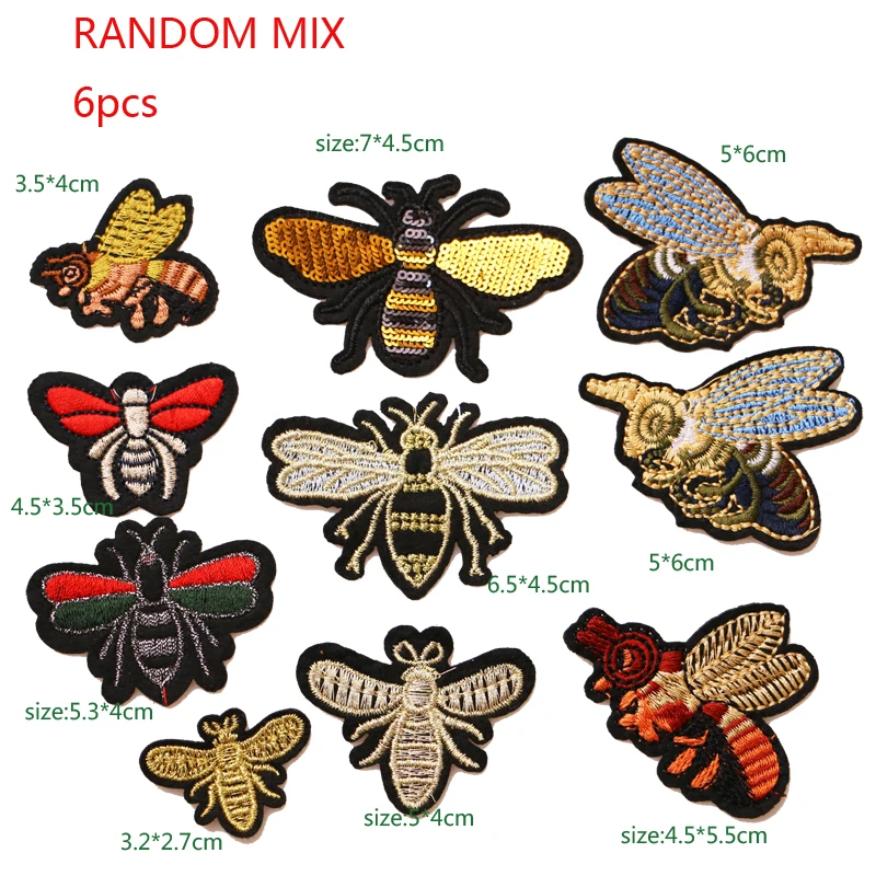 

Random mixed delivery A total of 6 icons Cartoon Decorative Patch Pattern Embroidered Applique Patches For DIY Iron on Badges