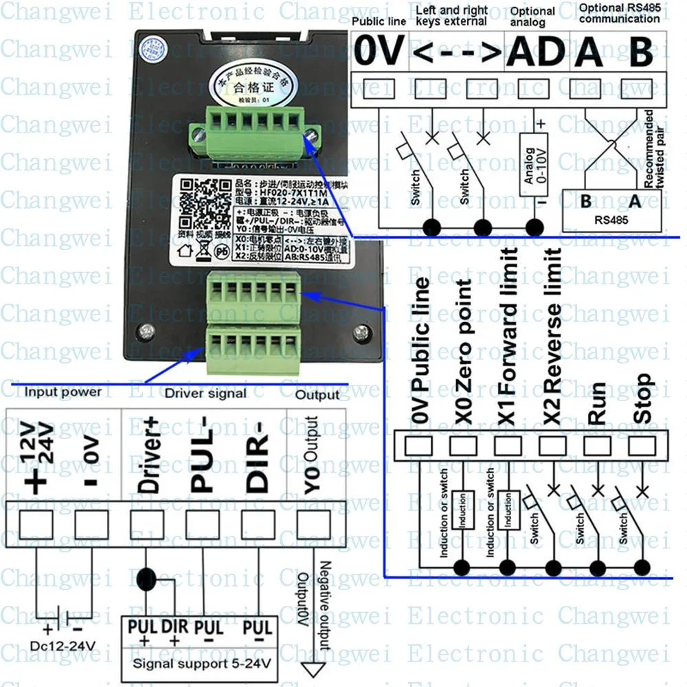 negativo, deslizante, servo motor, módulo de controle do movimento