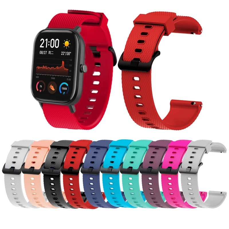 Ремешок силиконовый для Huami Amazfit GTS сменный спортивный браслет Bip Youth GTR 42 мм 20 |