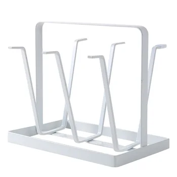 

Cup Drying Rack Stand Non-slip Iron Art Hook Mugs Cups Glasses Organizer with Wood Handle PI669