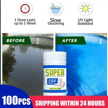 

100 Pcs Pool Disinfection Tablets Effervescent Chlorine Tablet Multifunctional Effervescent Tablets Spray Home Cleaner Cleaning